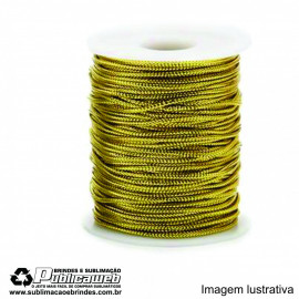 Cordão Metalizado - 1mm - Dourado - 50 Metros